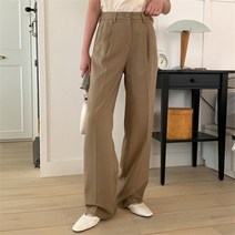 다잇템 여자 H라인 세미와이드 다크컬러 투턱 슬랙스 (8842326)