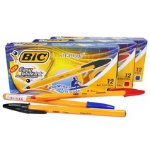 빅볼 오렌지화인 볼펜 0.7mm 12입 검정, 3개