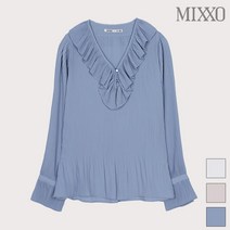 미쏘 브이넥 셔링 블라우스 MIWBL9946A