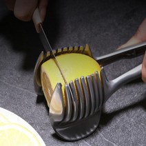 탕파절단기 대파써는기계Aluminum Alloy Kitchen Handheld Orange Lemon Slicer Tomato Cutting Clip Fruit, 01 1