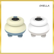 오엘라 전동 진동 두피 머리 마사지기 지압기 관리기 샴푸 브러쉬, 크림 옐로우