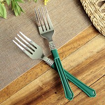 홈파티 플레이팅 포크 (10개입), 그린