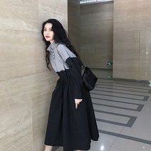 아노락원피스 캐주얼 세트맨투맨 후드 앞지퍼 바락막이 상의 드레스 트레이닝 10 20 대 학생 가을