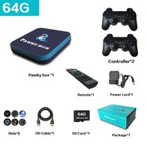 Pawky Box 게임 콘솔 PS1/DC/나오미 50000 + 게임 슈퍼 콘솔 WiFi 미니 TV 키즈 레트로 4K 비디오 게임 플레이어, 64G 33000 Games DBB_EU plug, 64G 33000 게임 DBB