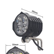 자전거전자혼 전기 자전거 LED 헤드 라이트 12w 36v 48v 72v 80v 방수 전자 자전거 프론트 라이트 손전등 e바이크 경적 4 LED 조명, 12-80v 4 led 조명