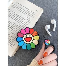 3D 레인보우 스마일 태양 꽃 이어폰 케이스 Apple Airpods Pro 헤드셋 커버 헤드폰 Funda For AirPods 1 2 케이스 귀여운 만화, 에어팟 프로 3, 올리브