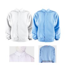 해썹준비 공장 정전기방지 차이나카라 위생복 긴팔 상의 작업장 김치공장 해썹위생복 주방, 스카이블루 M