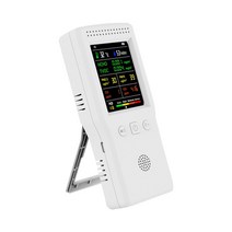 가스 누출 누설 측정기 감지기 휴대용 9 in 1 공기 품질 lcd 디스플레이 pm2.5 pm10 hcho tvoc co co2 aqi 온도 습도 다기능 공기 품질 모니터, 하얀