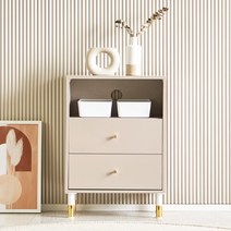 디디 500 높은 협탁 거실 소파 사이드 수납 원룸 미니 정리 투서랍형, 그레이