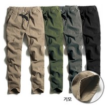 댄디보 DANK212 카라 코튼 기모 카키 밴딩팬츠