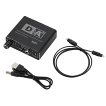 휴대용 Hifi DAC Amp 디지털-아날로그 오디오 컨버터 RCA 3.5mm 헤드폰 앰프 Toslink 광 동축 출력 dac 24bit, Black