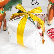 [원팩] 크리스마스 은박풍선 4D 선물 상자 22인치 [실버]