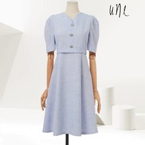 윈(une)[77까지][린넨혼방]럭셔리썸머트위드린넨원피스