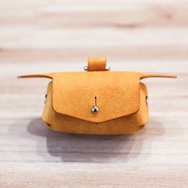 [옐로우] 천연 베지터블 가죽 강아지 배변봉투 가방 / 풉백 홀더 / 똥츄 백 / leather poop bag holder [꽃순로프트], 2. 각인 함 (판매자에게 문의해 주세요)