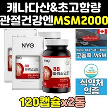 캐나다 관절 MSM MSN 엠에스엠 2000 식이유황 정 2통 프리미엄 캐나다산 조인트 글루코사민 골드 파워 2000mg 영양제 플러스 킹 건강 효과 관절엔 100 서포트 효능