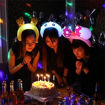 [피앤비유니티]애니멀라이트풍선헤어밴드원숭이팬더개구리토끼호랑이기린라이트애니멀풍선LED풍선LED머리띠, 프린스