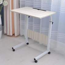 PL 이동식 높이조절 디귿자 테이블 다용도60/간편책상/보조책상/사이드테이블/인테리어/침대테이블, 아이보리