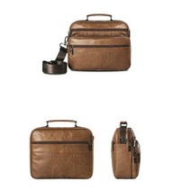 RB4)50대 중년 남성 직장인 출장 서류 가방 가죽 크로스백