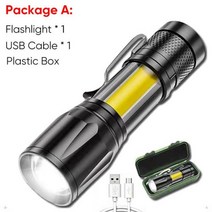 캠핑가스램프 렌턴 가스등 아웃도어 휴대용 USB 충전 플래시라이트 슈퍼 브라이트 LED 핸드전등 랜턴 캠핑 낚시 라이트 기어, Plastic Box