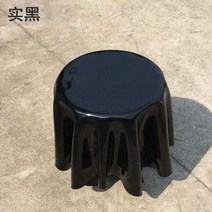 투명 아크릴 원형 사이드테이블 거실창가 침대옆사이드 미니 고스트 물결테이블, 스몰(솔리드 블랙) 32-46 cm