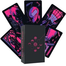 타로 카드 네온 문 데크포켓 사이즈 운명 점술 보드 게임 및 다양한 옵션 턱 박스 포함, Neon Moon
