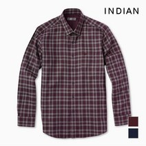 인디안 INDIAN 멜란지 대비색 체크셔츠_MITNLTW9331