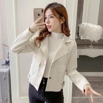 가죽자켓 코디 라이더 오버핏 벨벳 여성 숏 정장코트 추동 2021년 캐주얼 단신자켓