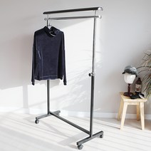 코코디피 백작님 고급 옷가게 이동식 행거 의류 매장용 철제 파이프 옷걸이 헹거, 블랙 120cm