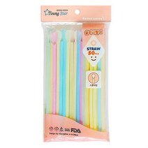 영스타 슬러시빨대 50P 스푼빨대 숟가락빨대 스트로우 음료빨대 슬러쉬빨대KWON 2416, 상품선택, 상품선택