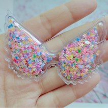 투명 반짝이 스팽글 나비모양 헤어 악세사리 핀 만들기 꾸미기 소품 부자재 diy