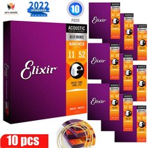 246810 세트 Elixir 11027 기타 문자열 Nanoweb 코팅 8020 방청 인청동 어쿠스틱 기타 현, 06 16052-012-053_02 4 Sets