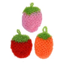 아크릴 딸기 수세미 1p 색상랜덤 A580