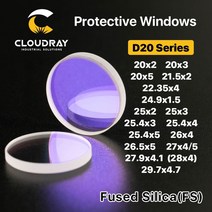 cloudray 레이저 보호 창 d20 - d29 시리즈 파이버 레이저용 석영 용융 실리카 1064nm precitec raytools wsx, 29.7x4.7mm