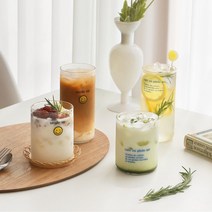 디자인 카페 글라스 4종 택1 레터링 글라스 유리컵, 스마일글라스 대