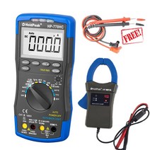 디지털 멀티미터 클램프 테스터 holdpeak hp-770hc ncv+hp-605a 어댑터가 있는 true rms 자동 범위 조정 프로브 600a acdc 전류 전원 led, 협력사, 갈색