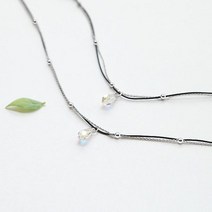 마롱패션 물방울 크리스탈 초커 세트 면체인 목걸이 슬림