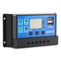 발전기 트랜지스터 테스터 lcr 태양열 컨트롤러 20a 12v 24v auto solar charge controller pwm with lcd dual usb 5v 21, 푸른, 1개