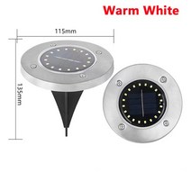태양광조명태양광 디스크 조명 8/20LED 야외 정원 지하 데크 스포트라이트 매장 Led 램프 장식, 01 20LED-Warm White_02 2Pcs
