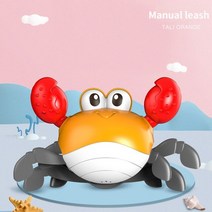 스마트 감지 대화 형 고양이 장난감 자동 전자 유도 탈출 크랩 Teasering 재생 USB 충전식 새끼, 03 Manual leash yellow