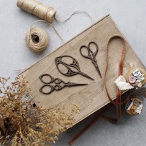 봉제 미싱 학원 용품 철제 자수 실가위 뜨개 양모펠트 수예 홈패션 실뜯개 수공예 diy, 1개, 브론즈 가위