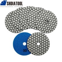 자동차 차량용 폴리싱 폴리셔 전동 드릴 광택기 패드 세트 유막 제거 Shdiatool 7 pcs 화강암 대리석 그릿 50 샌딩 디스크 스톤 폴리 셔 패드에 대 한 4 quot/10