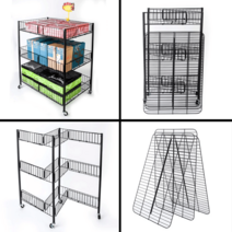 3단 과자매대 행사용 스낵 문구점 진열대, 화이트 75x50x80