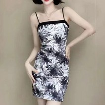 후면 지퍼 탄성 해변 휴가 꽃 슬링 드레스 여성의 여름 고급 왕실 자매 스타일