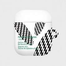 앤커버 THREE 체크ER 텍스트 화이트 에어팟하드