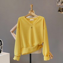 모노시크 벨러드 베이직 V넥 골지 맨투맨_MNTE369