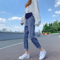 임부복 롱 팬츠 임산부 바지 캐주얼 빅사이즈 일자 데님팬츠