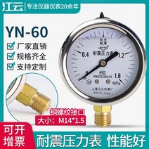 진공 게이지 측정기 강운 YN60 내진압력계 기압계 수압유압 음압계액압계 1.6MPa 내진, 2