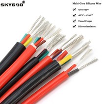 동파방지열선 1M Sq 0.3 0.5 0.75 1 1.5 2 2.5 4 6mm 소프트 실리콘 고무 케이블 3 6 코어 절연 유연한 구리 고열선, [01] Black, [02] 3 Cores, [07] Square 2.5mm