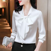 오피스룩 리본 셔츠 블라우스 하늘비즈 A31 R352Y812