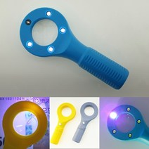 돋보기 LED 위폐 감별기 누름 스위치 자외선 엘이디 점등 수은 건전지 확대 관찰 컬러 칼라